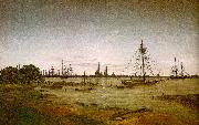 Caspar David Friedrich Port by Moonlight oil painting